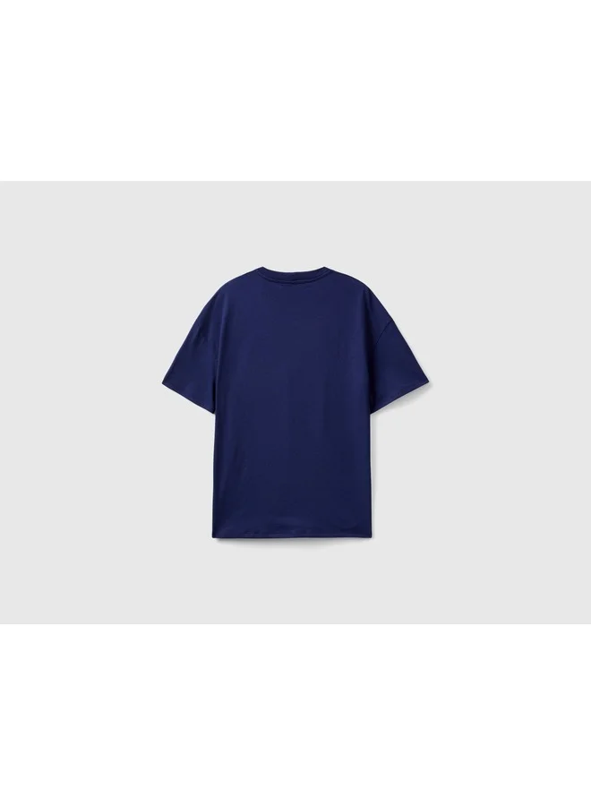 يونايتد كولورز أوف بينتيون T-Shirt With Embroidered Logo