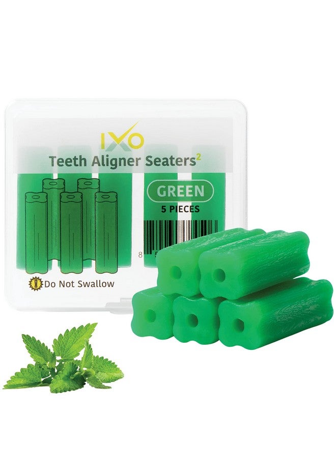IXO Square-Shaped Aligner Seater Chewies For Invisalign Trays - 5-Pack, Mint Scented, Storage Case - Image 1