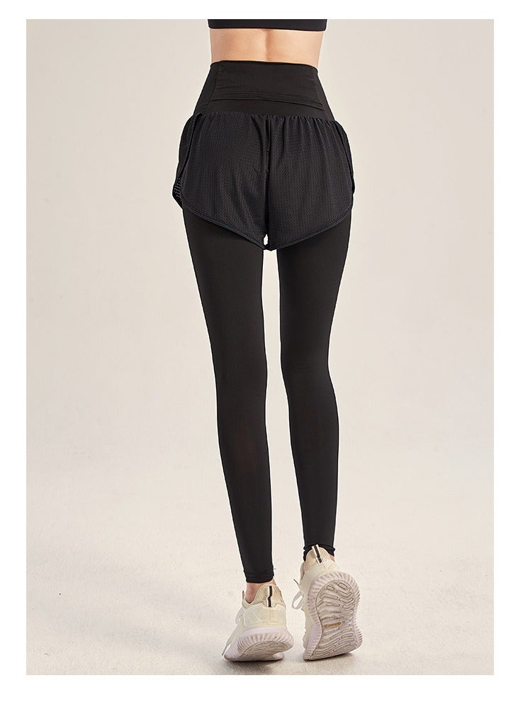 Loquat Yoga Fake two-piece sweatpants Black - Image 1