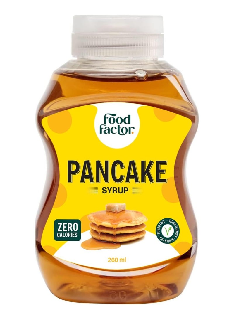 Food Factor Pancake Syrup | Made in Italy | Zero Sugar, Zero Calorie, Gluten Free, Suitable For Vegan, Keto Friendly, Use it with Pancake, Waffles, Muffins or Crepes 260 ml - Image 1