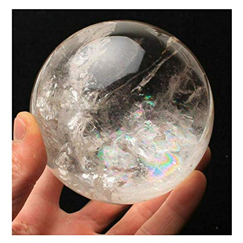 Wixine 1Pcs 35-40mm Rare Clear Natural Rainbow Large Quartz Crystal Sphere Ball Healing Stone - Image 1