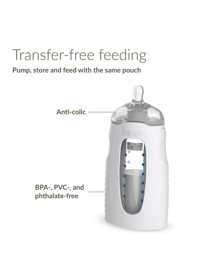 Kiinde Twist Squeeze Natural Baby Breast Milk Feeding Bottle with and Case (2 Pack) - Image 2