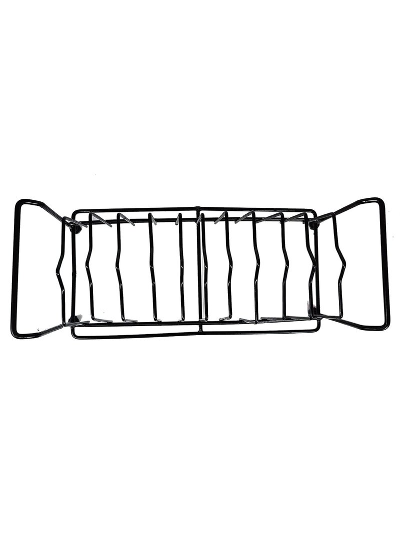 ROLLYWARE ROLLYWARE Heavy 100 Iron Black Plate Rack Dish Rack Plate Stand Dish Stand Lid Holder Utensil Rack for Kitchen 11 Sections with AntiRust Nano Coating  - Image 4