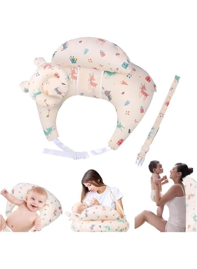 هوكور وسادة رضاعة من دوركو للرضاعة الطبيعية، وسادة الرضاعة الطبيعية لدعم الام والطفل، غطاء قطني قابل للازالة، حزام خصر قابل للتعديل، اساسيات حديثي الولادة، وسادة اطفال (تصميم ايه) - Image 1