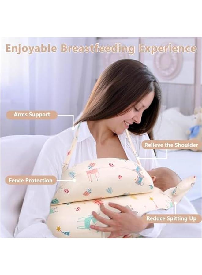 هوكور وسادة رضاعة من دوركو للرضاعة الطبيعية، وسادة الرضاعة الطبيعية لدعم الام والطفل، غطاء قطني قابل للازالة، حزام خصر قابل للتعديل، اساسيات حديثي الولادة، وسادة اطفال (تصميم ايه) - Image 3
