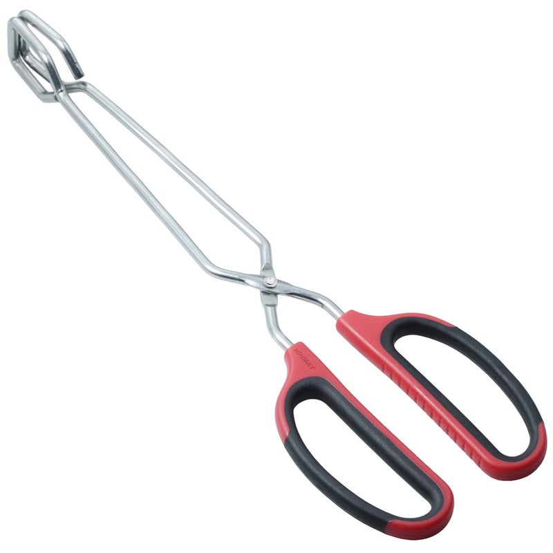 HINMAY Stainless Steel Scissor Tongs with Comfort-Grip Handle 12-Inch - Image 1