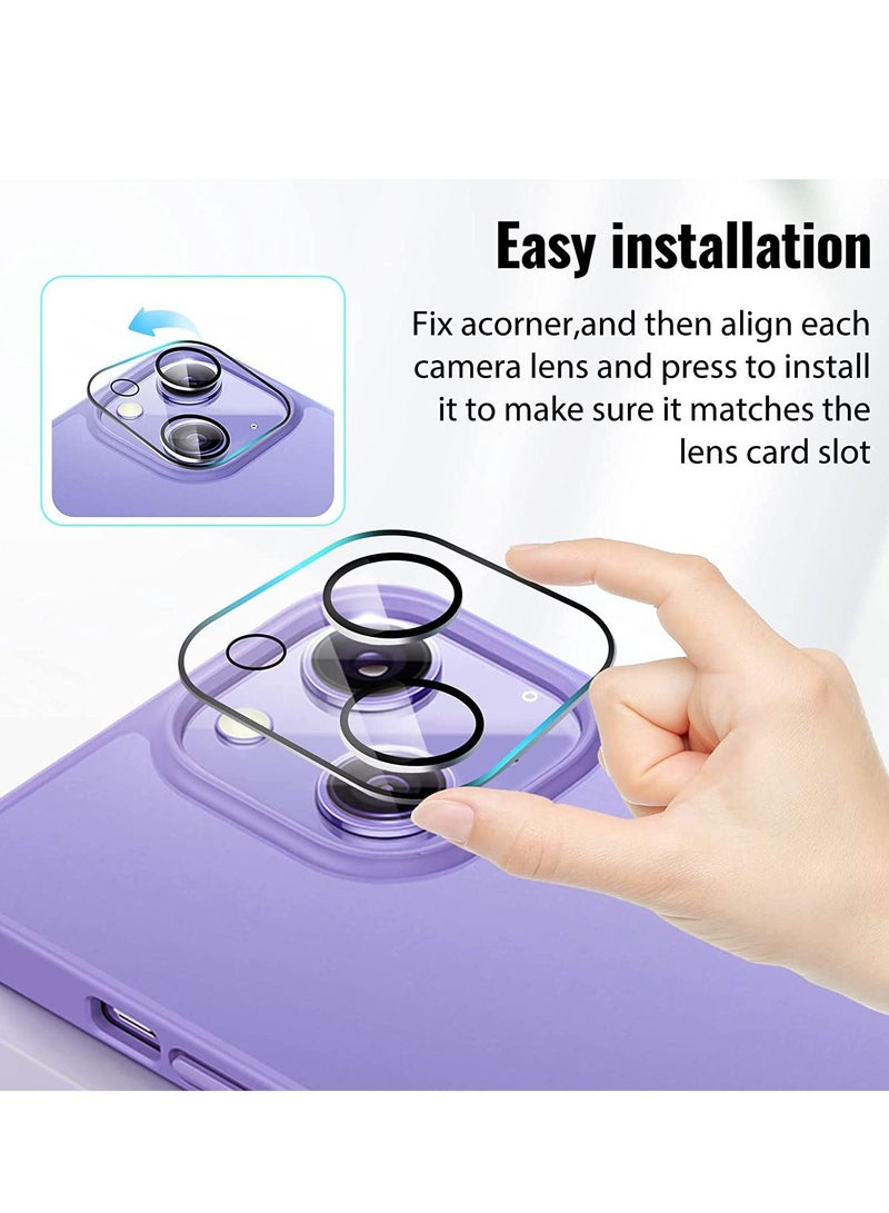 [2+2] Camera Lens Protector Compatible with iPhone 14 6.1 inch [2022 RELEASE ] with 2 Pack Tempered Glass Camera Lens Protector+2 Pack Tempered Glass 9H Hardness Ultra HD Easy to Install - Image 5