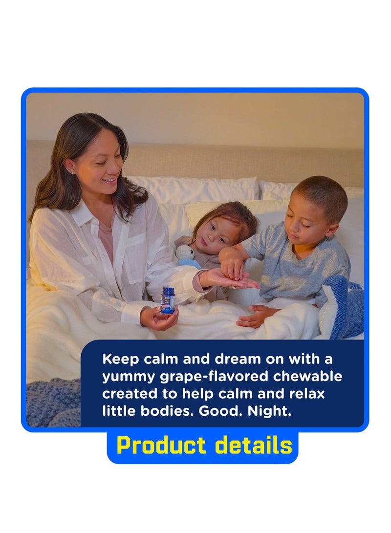 Mommy's Bliss Kids Sleep Chewable Tablets, Melatonin, Magnesium & Calming Herbs, Grape Flavor, Sugar Free Kids Melatonin, Age 3+ (35 Servings), 35 Count - Image 4