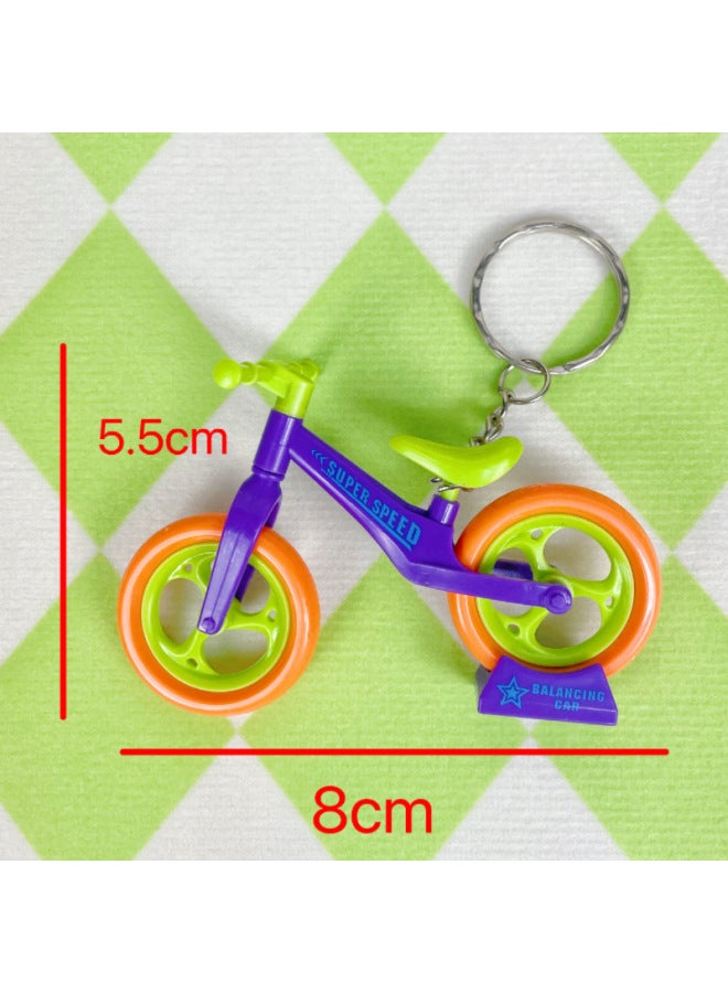 Self-assembled Toy Mini Bicycle Boutique Key Chain Balance Car Ornaments Small Gift Stall Boutique Wholesale-Color:Large Radish Bicycle ]  - Image 4
