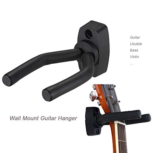 EastyGold Guitar Wall Hanger Stands Ukulele Wall Mount 2 Pack Violin Hook Keep Holder Display Rack Bracket for Most Guitar Bass Accessories Easy To Install - Image 3