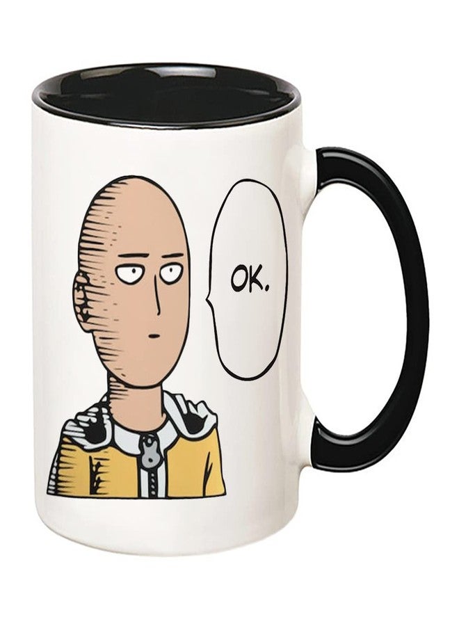 Fonhark - "Saitama One Punch Man Ok Ceramic Mug, Anime Coffee Cup, 11 Oz Novelty Coffee Mug/Cup - Image 2