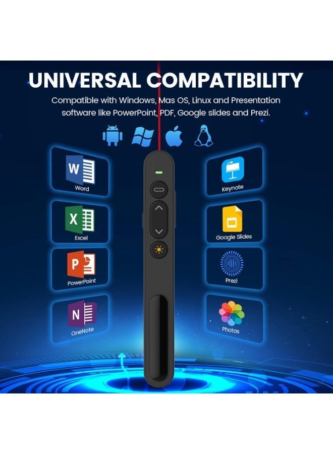 CMGTYYD Presentation Clicker for PowerPoint Presentations, Wireless Presenter Presentation Remote for Computer/PC/Google Slides, PPT Clicker for Teacher, Classroom, Office, Meeting-Plug & Play - Image 5
