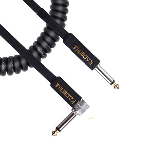 Kadence Premium Vintage Coil Guitar Cable, Straight to Right Angle-Premium Coil Instrument Cable, Jack/Jack Angled, black - Image 5