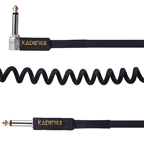 Kadence Premium Vintage Coil Guitar Cable, Straight to Right Angle-Premium Coil Instrument Cable, Jack/Jack Angled, black - Image 2