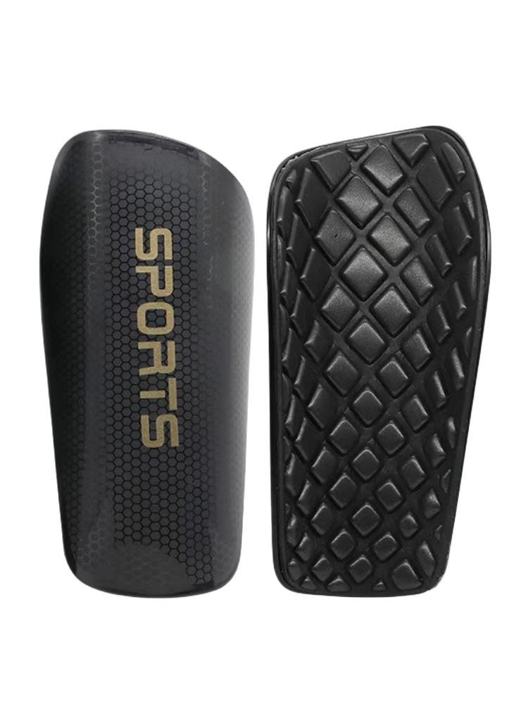 PYC - Football Four Piece Set Skidproof Soccer Socks Nylon Pocket Shin Guard Sleeves Calf Compression Socks For Soccer Football Sports Adjustable Shin Guard Straps(Black) - Image 1