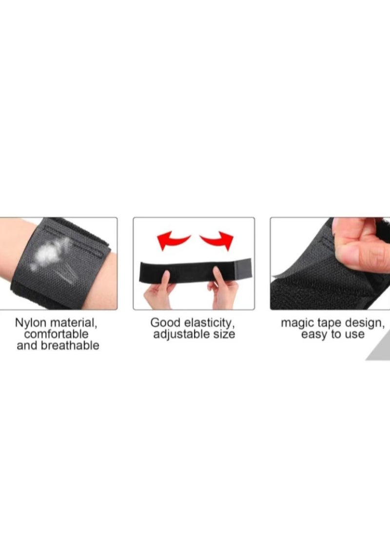 PYC - Football Four Piece Set Skidproof Soccer Socks Nylon Pocket Shin Guard Sleeves Calf Compression Socks For Soccer Football Sports Adjustable Shin Guard Straps(Black) - Image 1