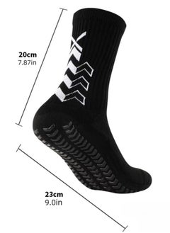 PYC Football Four Piece Set Skidproof Soccer Socks Nylon Pocket Shin Guard Sleeves Calf Compression Socks For Soccer Football Sports Adjustable Shin Guard Straps(Black)  - Image 2
