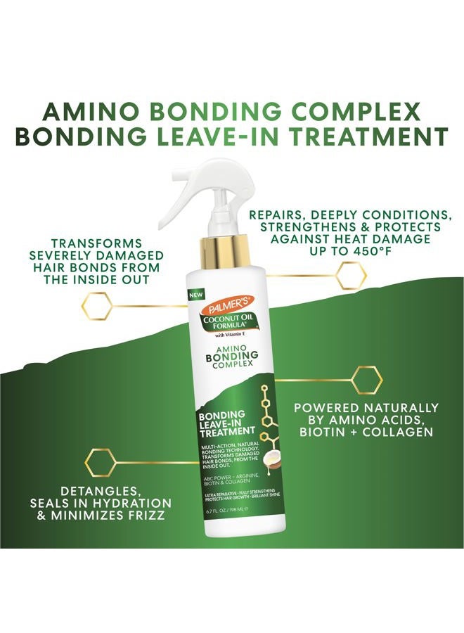 PALMER'S Amino Bonding Complex Hair Treatment, Leave-In Conditioner Spray with Coconut Oil & Vitamin E, Heat Protectant, Anti Frizz, Strengthens & Protects Hair Growth, All Hair Types, 6.7 fl. oz - Image 2