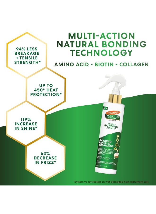 PALMER'S Amino Bonding Complex Hair Treatment, Leave-In Conditioner Spray with Coconut Oil & Vitamin E, Heat Protectant, Anti Frizz, Strengthens & Protects Hair Growth, All Hair Types, 6.7 fl. oz - Image 4