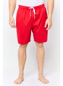 Adidas Men Sportswear Fit Brand Logo Board Shorts, Red  - Image 1