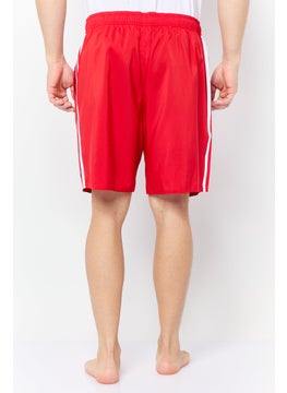 Adidas Men Sportswear Fit Brand Logo Board Shorts, Red  - Image 4