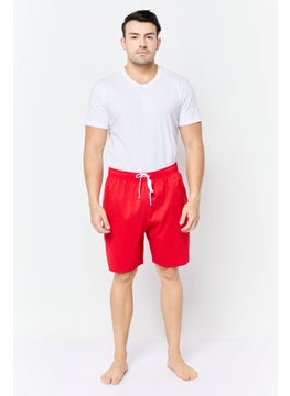 Adidas Men Sportswear Fit Brand Logo Board Shorts, Red  - Image 3