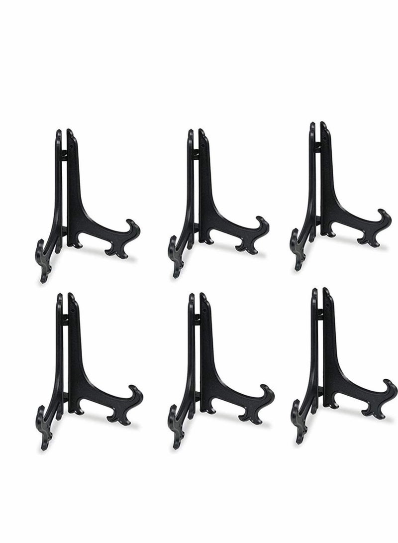 Plate Stand, 8 Inch 6pcs /set Wood Easels Display Stands, Picture Frame Holder Solid Base Bracket Decoration Swing Photo Shelf 6 Pack  - Image 1
