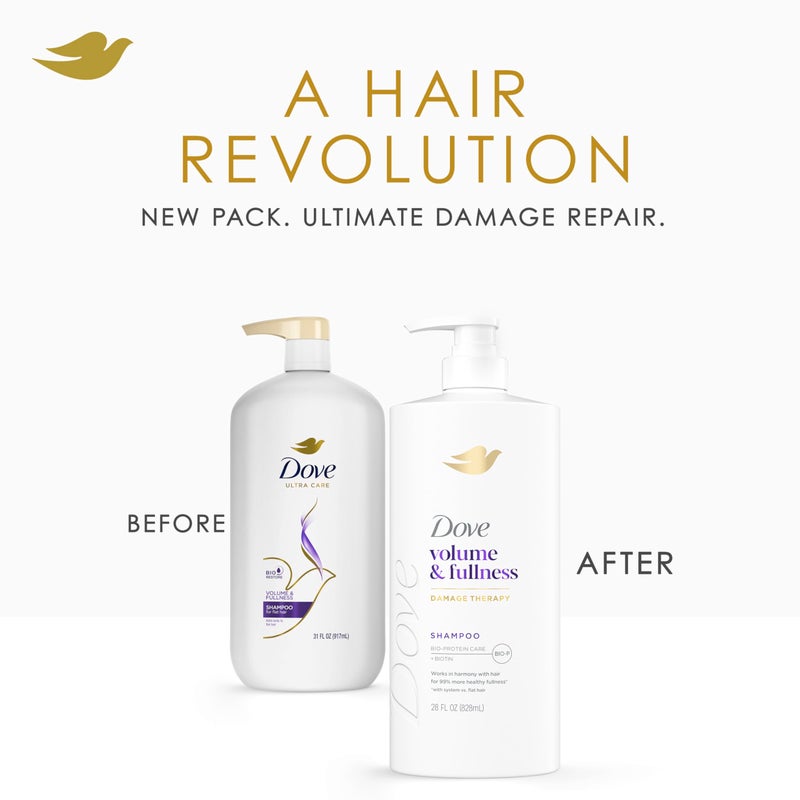 Dove Shampoo Volume & Fullness for Fine, Thin Hair with Bio-Protein Care Technology and Biotin 28 Fl Oz - Image 3