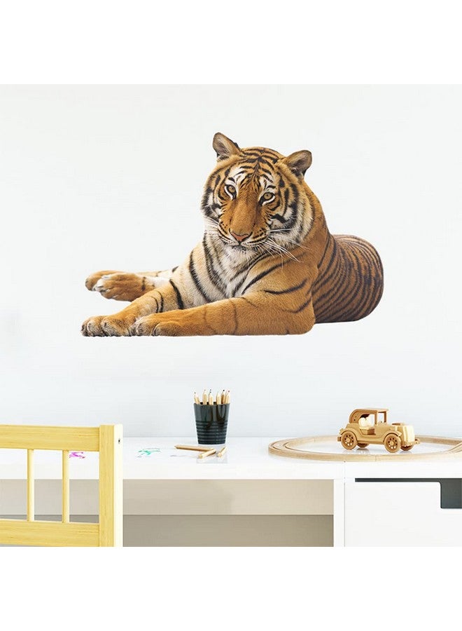 Boodecal Lying Tiger Jungle Safari Animal Kids Room Decor Sticker Peel & Stick Vinyl Art Decoration Boys Girls Toddler Teen Birthday Party Gift 22.4 x 15.3 inches - Image 2