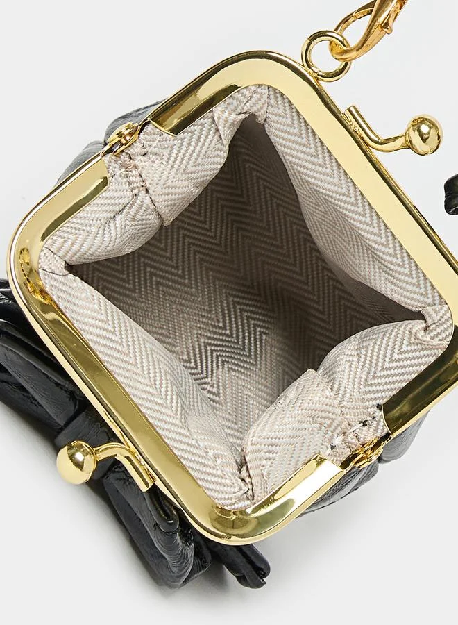 Styli Bow Accent Crossbody Bag with Chain Strap