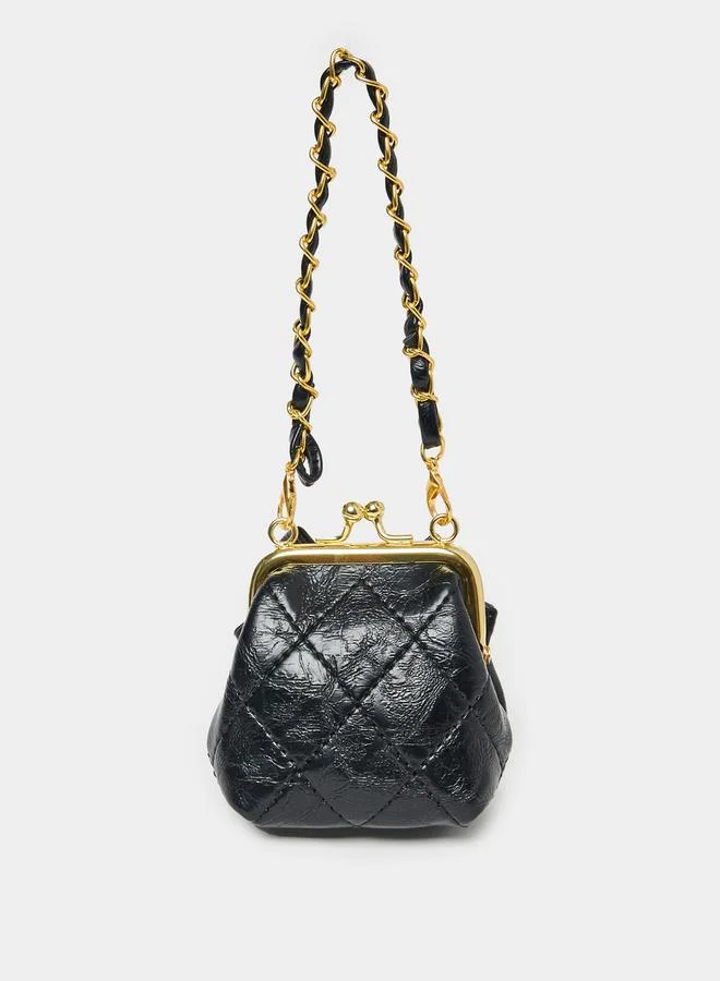 Styli Bow Accent Crossbody Bag with Chain Strap