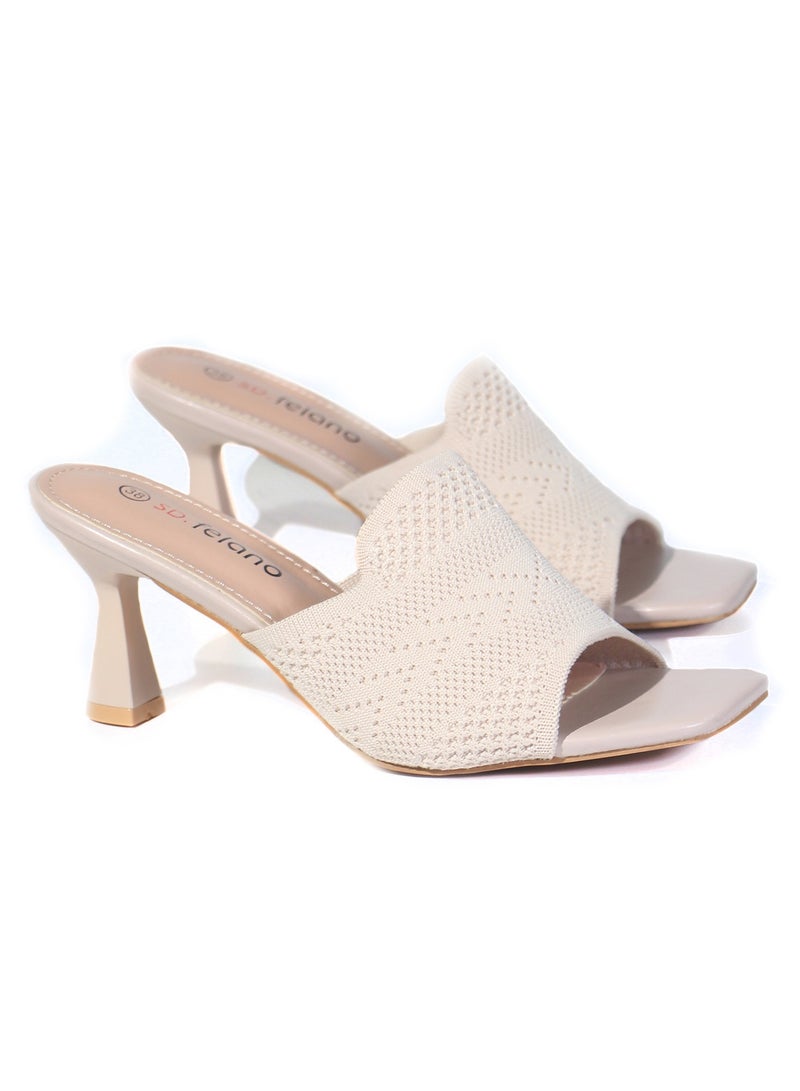 إس دي. فيلانو صنادل نسائية بكعب عالي ومنخفض – ميول أنيقة بكعب قماشي سهل الارتداء، مثالية للعمل والمناسبات - Image 1