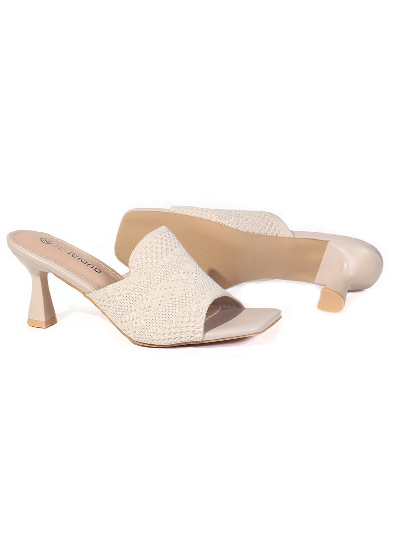 إس دي. فيلانو صنادل نسائية بكعب عالي ومنخفض – ميول أنيقة بكعب قماشي سهل الارتداء، مثالية للعمل والمناسبات - Image 2