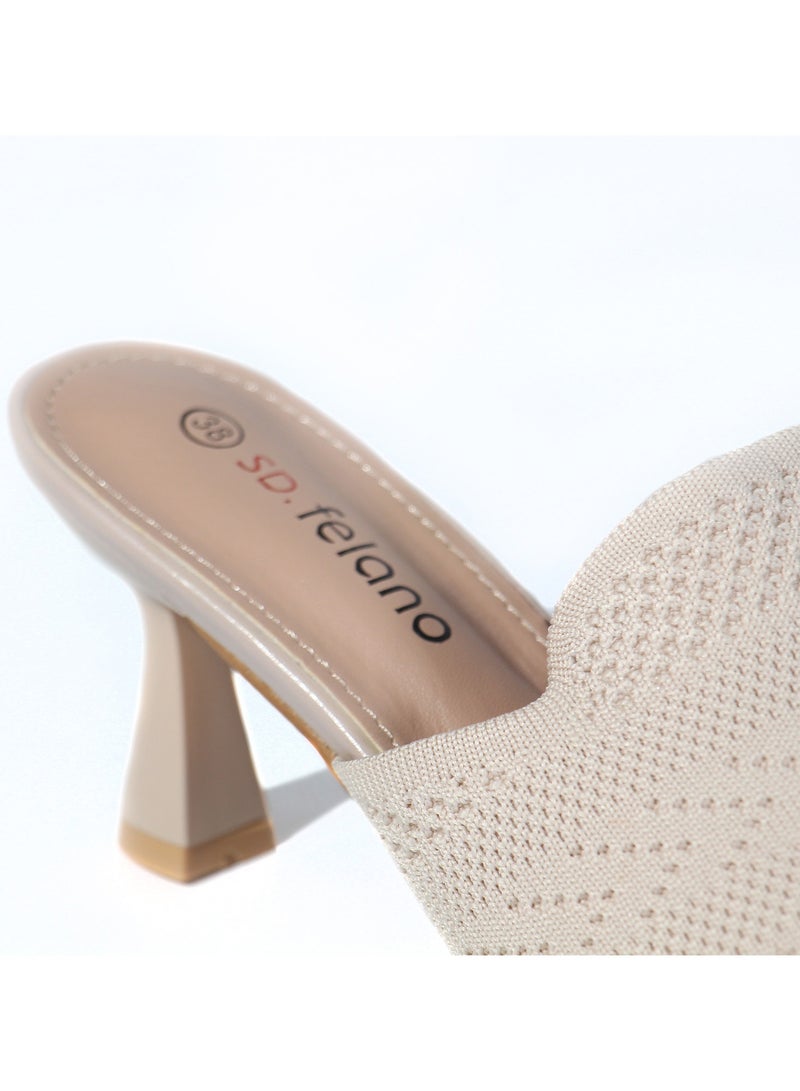 إس دي. فيلانو صنادل نسائية بكعب عالي ومنخفض – ميول أنيقة بكعب قماشي سهل الارتداء، مثالية للعمل والمناسبات - Image 4