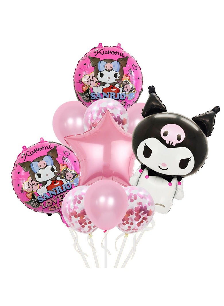 مجموعة بالونات سانريو كورومي كاواي للحفلات، زينة كبيرة للأنمي للفتيات والأطفال والكبار