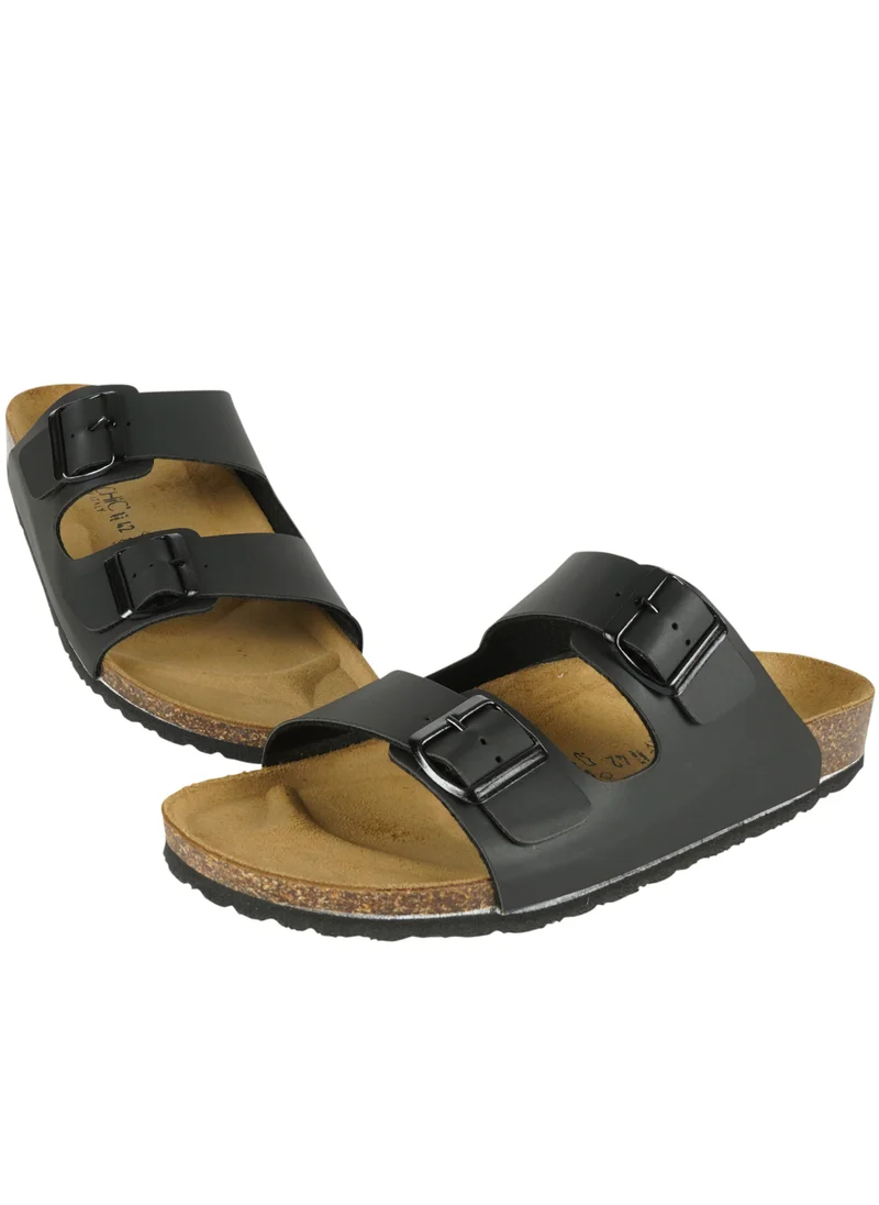 BiOCHIC Biochic Mens Double Strap Sandals 012-375 1800PR-Black