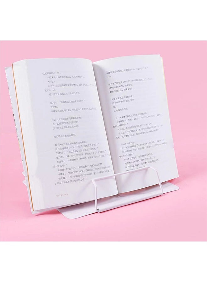 Steel Book Holder Adjustable Six Angles Bookstand White - Image 3