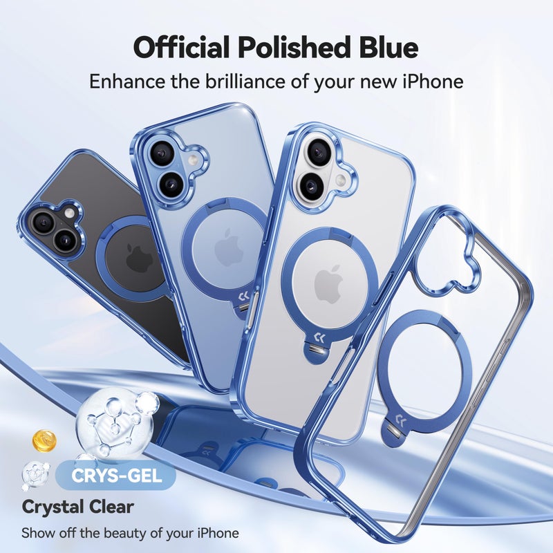 CASEKOO Mist Blue Designed for iPhone 17 Case with 360 Spin Magnetic Stand [Fit for MagSafe][17FT Military Protection] Slim Polished Frame Titanium Alloy Sturdy Stand 6.3'', Mist Blue - Image 2
