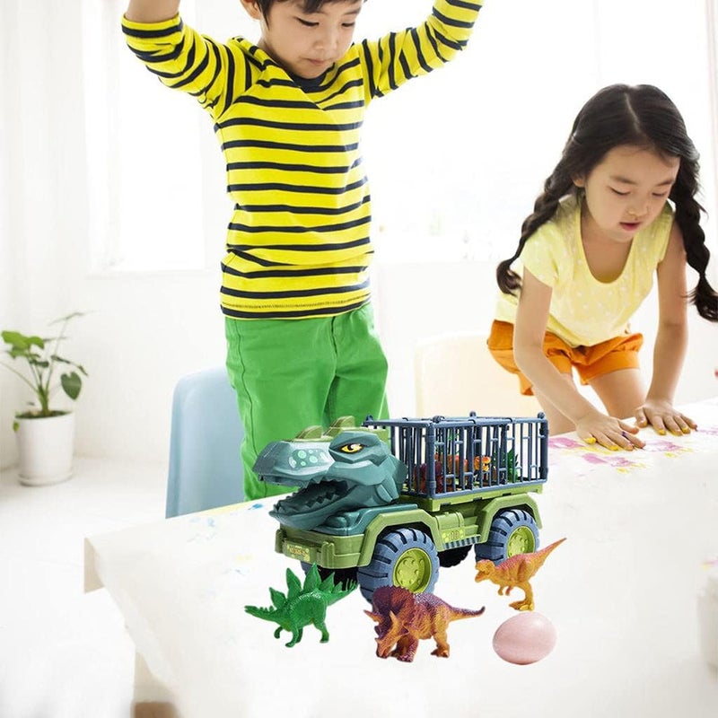 klarako Collectible Boys And Girls Dinosaur Transport Car Toy Set  Tyrannosaurus, 39x12x20cm - Image 4