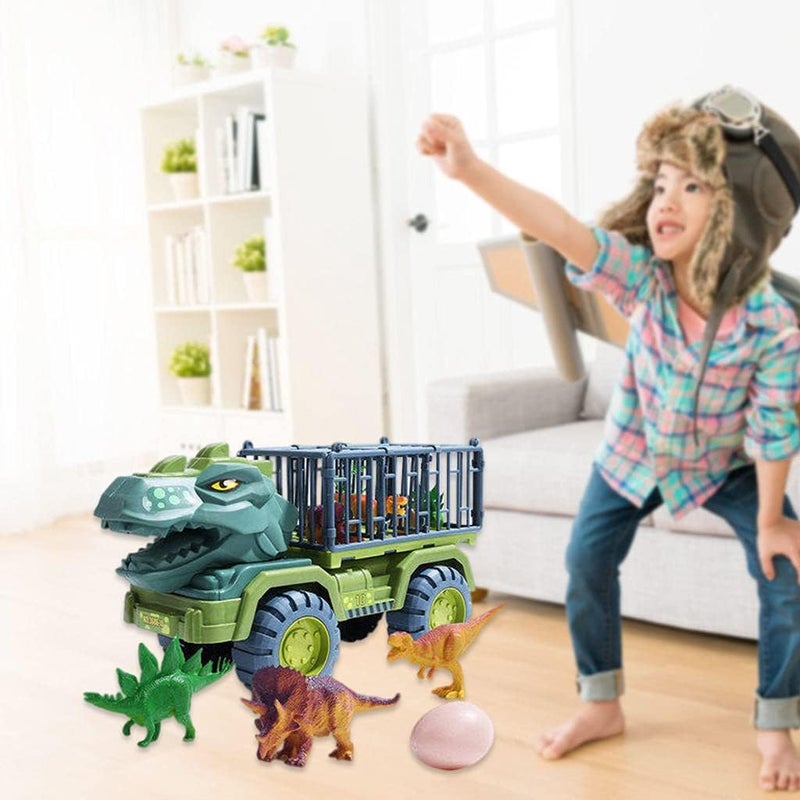 klarako Collectible Boys And Girls Dinosaur Transport Car Toy Set  Tyrannosaurus, 39x12x20cm - Image 3