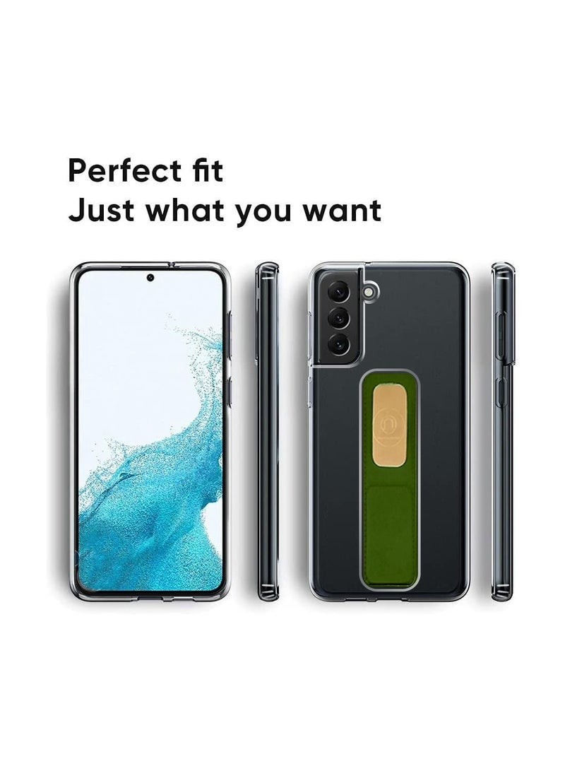 Wtech TPU Hand Grip Case Cover For Samsung Galaxy S22 5G Clear/Green - Image 4