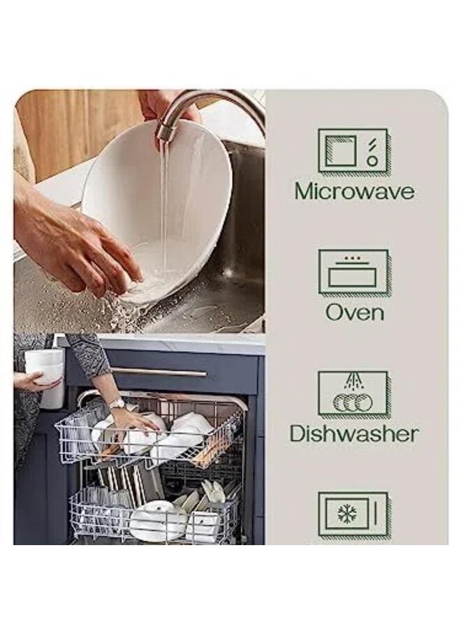 2PCS Slanted Salad Bowls of 23 OZ 9.5" Angled Serving Bowls for Salad Fruit Snacks Ceramic White Bowls for Restaurant Daily Use - Image 2