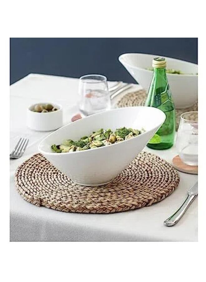 2PCS Slanted Salad Bowls of 23 OZ 9.5" Angled Serving Bowls for Salad Fruit Snacks Ceramic White Bowls for Restaurant Daily Use - Image 5