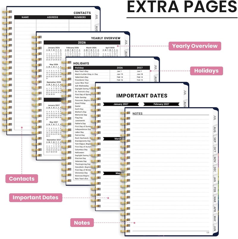 ZOTIA Planner 2026-2027, Monthly and Weekly Academic Planner July 2026 - June 2027, Hardcover Student Teacher Planning Agenda Calendar Book with Tabs, Perfect for Office School Supplies, A5 (6.3" x 8.5 - Image 5