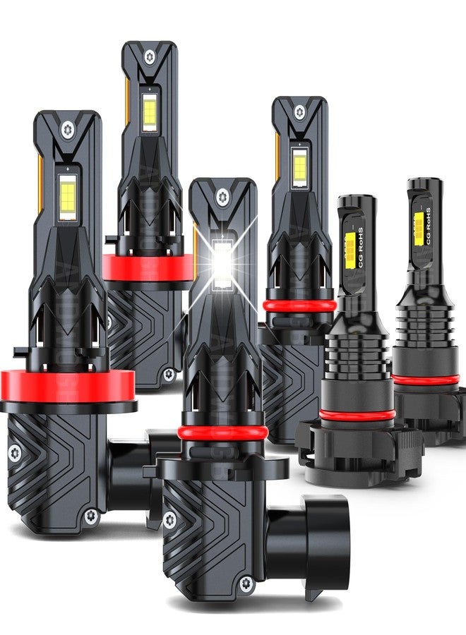ANDWOGB Lights Compatible for Chevy Silverado Light Bulbs High Low Beam Fog Lights, Years: 2007 2008 2009 2010 2011 2012 2013 2014 2015, 48000 Lumens 800% Brightness, Pack of 6 - Image 1