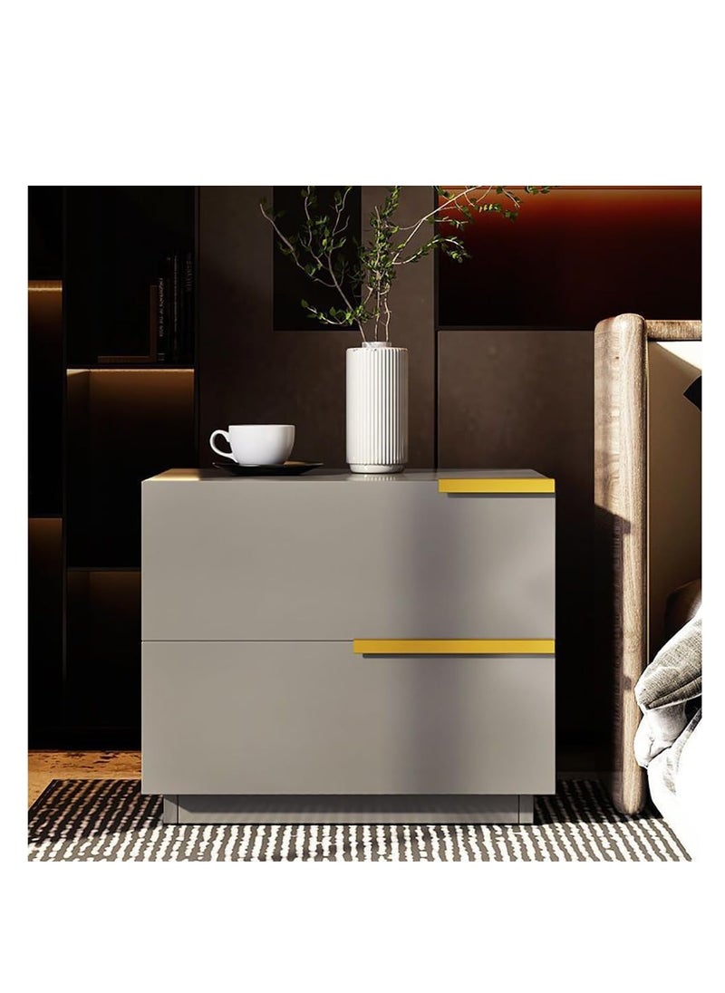CityRiya-Long NightStand, Modern Bedside Tables with Storage Shelf, 50 * 42 * 60cm Sofa Side Table, End Table Dresser, Bed Storage Cabinet, Closet Organizer Bedside Table for Living Room, Bedroom (CT042-white)  - Image 3