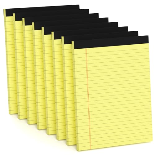 Aidunmis 8 Pack Yellow Legal Pads 8.5 x 11 Wide Ruled Note Pads 8.5x11 Lined Paper Writing Pads Notepads 8.5 x 11 Notebook Paper for Work Legal Notepads Yellow Pads of Paper 30 Sheets per Legal Pad - Image 1