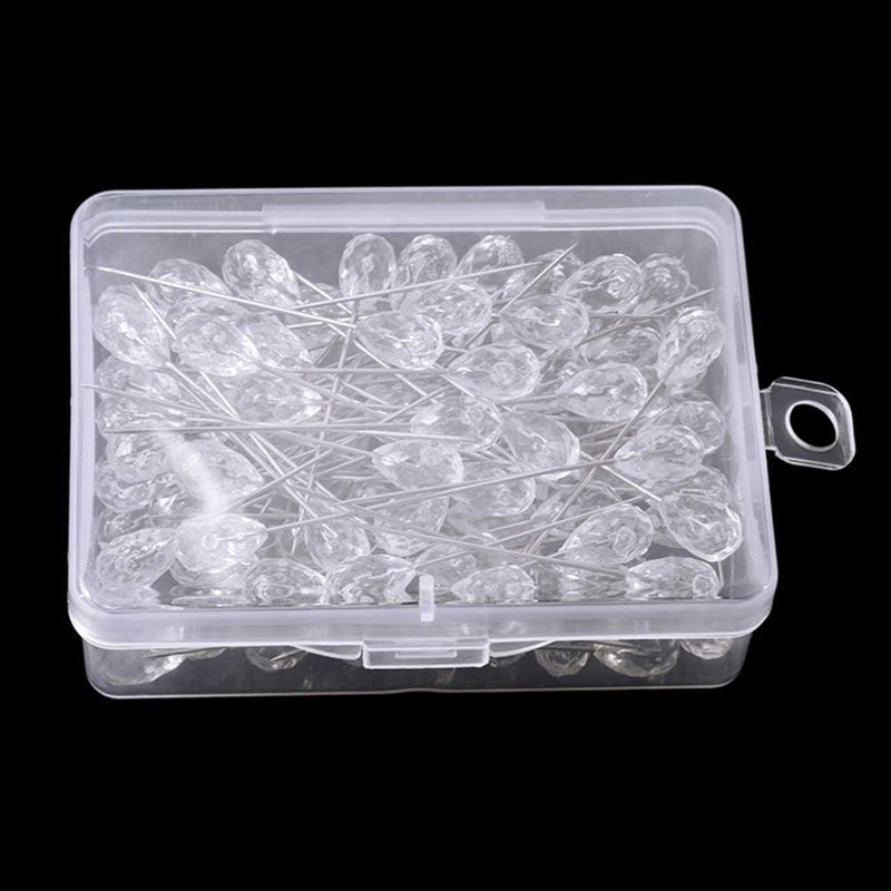 klarako Corsage Pins Rhinestone Flower Pins Straight Head Pins for DIY Wedding Bouquet Craft Decoration 100Pcs - Image 3