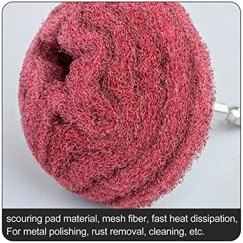 Hiqalty 6PCS Non Woven Abrasive Buffing Polishing Wheel Drill Attachment Set,Scouring Pads Power Scrubber Cleaning Kit, Power-Operated Abrasive Wheels（ Green red Gray 1/4” Shank - Image 5