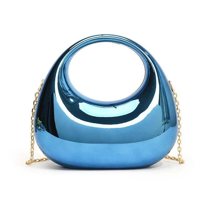 DOSYSO Moon Clutch Purse Acrylic Evening Handbag for Women Crossbody Sling Bags with Detachable Chain Strap Glossy Stylish Latest Ladies Girls Small Size Cute Wallet Party Wedding Gift item - Image 1